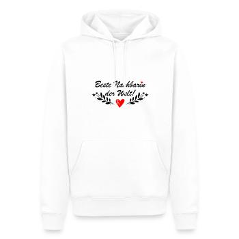 Beste Nachbarin der Welt - Männer Premium Bio Hoodie - Weiß - Vorne - Nico (187cm)
