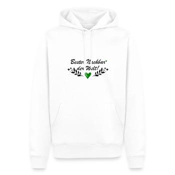 Bester Nachbar der Welt - Männer Premium Bio Hoodie - Weiß - Vorne - Nico (187cm)