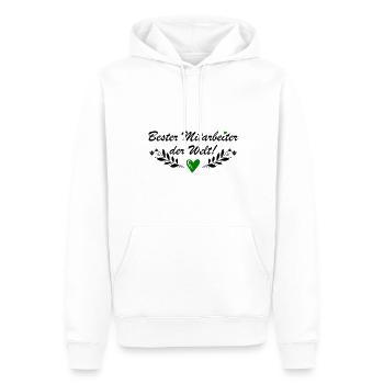 Bester Mitarbeiter der Welt - Männer Premium Bio Hoodie - Weiß - Vorne - Nico (187cm)