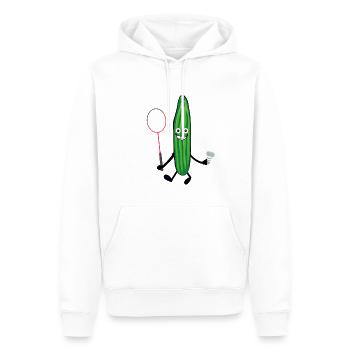 federball,badminton,gurke,gurken,sportler - Männer Premium Bio Hoodie - Weiß - Vorne - Nico (187cm)