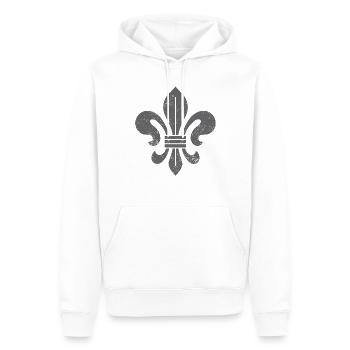 Lilie / Lilienblüte - Fleur De Lys - Männer Premium Bio Hoodie - Weiß - Vorne - Nico (187cm)