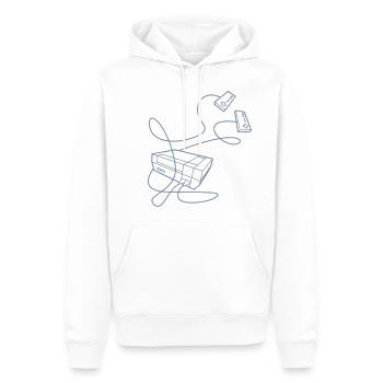 NES Console - Sweat à capuche Premium bio Homme - blanc - Devant - Nico (187cm)