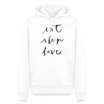eat-sleep-love - Männer Premium Bio Hoodie - Weiß - Vorne - Nico (187cm)