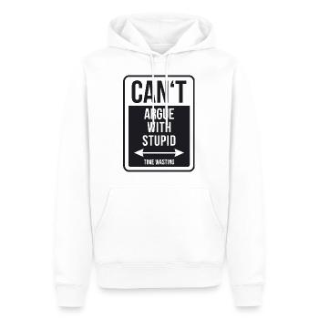 Can't argue with stupid time wasting - cool quote - Men’s Premium Organic Hoodie - white - Front - Nico (187cm)