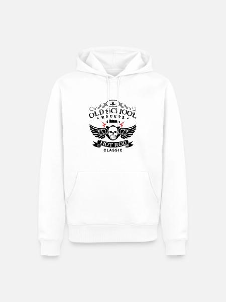 Oldschool Hot Rod Racing - Männer Premium Bio Hoodie - Weiß