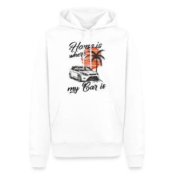 La maison est où ma voiture est mise au point RS MK2 - Sweat à capuche Premium bio Homme - blanc - Devant - Nico (187cm)