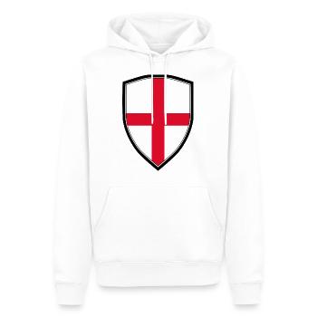 ENGLAND FLAG SHIELD - Männer Premium Bio Hoodie - Weiß - Vorne - Nico (187cm)