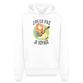 Ich kann nicht reisen - Männer Premium Bio Hoodie - Weiß - Vorne - Nico (187cm)