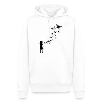 Bubble Butterfly - Men’s Premium Organic Hoodie - white - Front - Nico (187cm)
