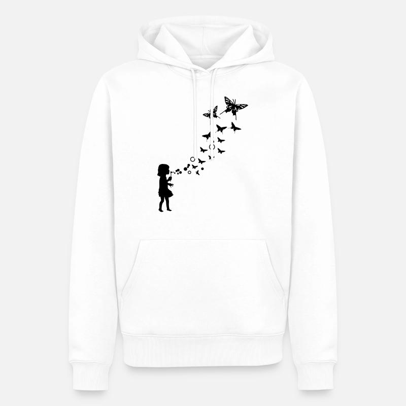 Bubble Schmetterling - Männer Premium Bio Hoodie - Weiß