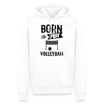 Né pour jouer au volleyball w - Sweat à capuche Premium bio Homme - blanc - Devant - Nico (187cm)