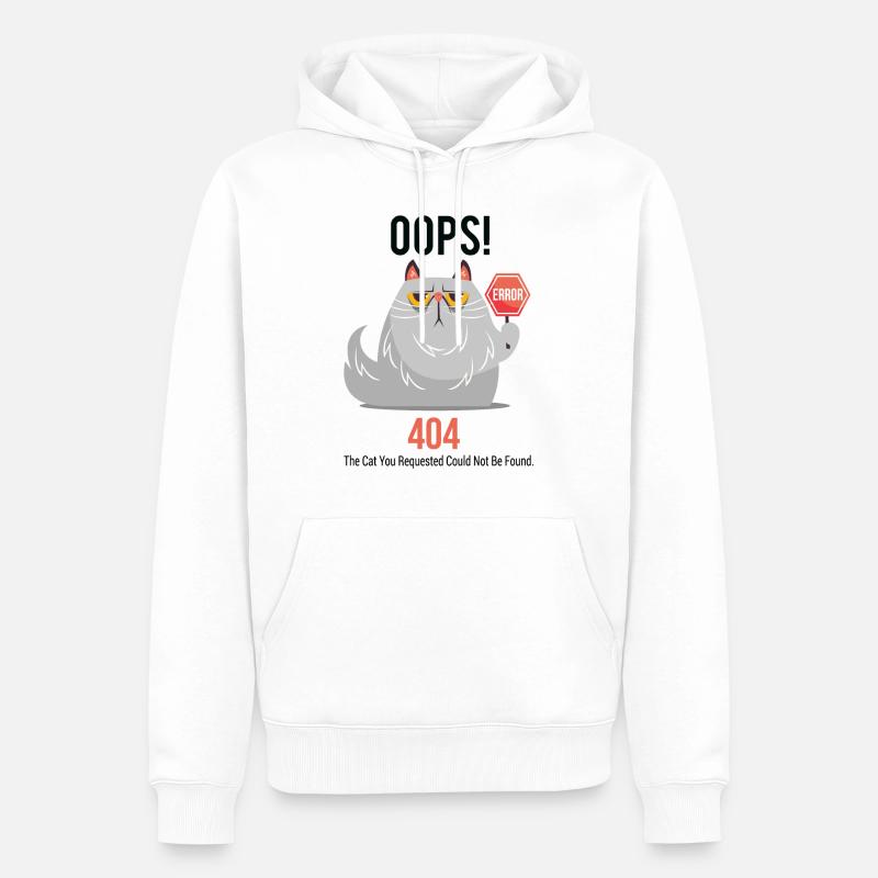Grumpy Cat 404 - Männer Premium Bio Hoodie - Weiß