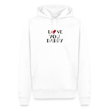 Aimez votre papa Aimez vous papa papa papa - Sweat à capuche Premium bio Homme - blanc - Devant - Nico (187cm)