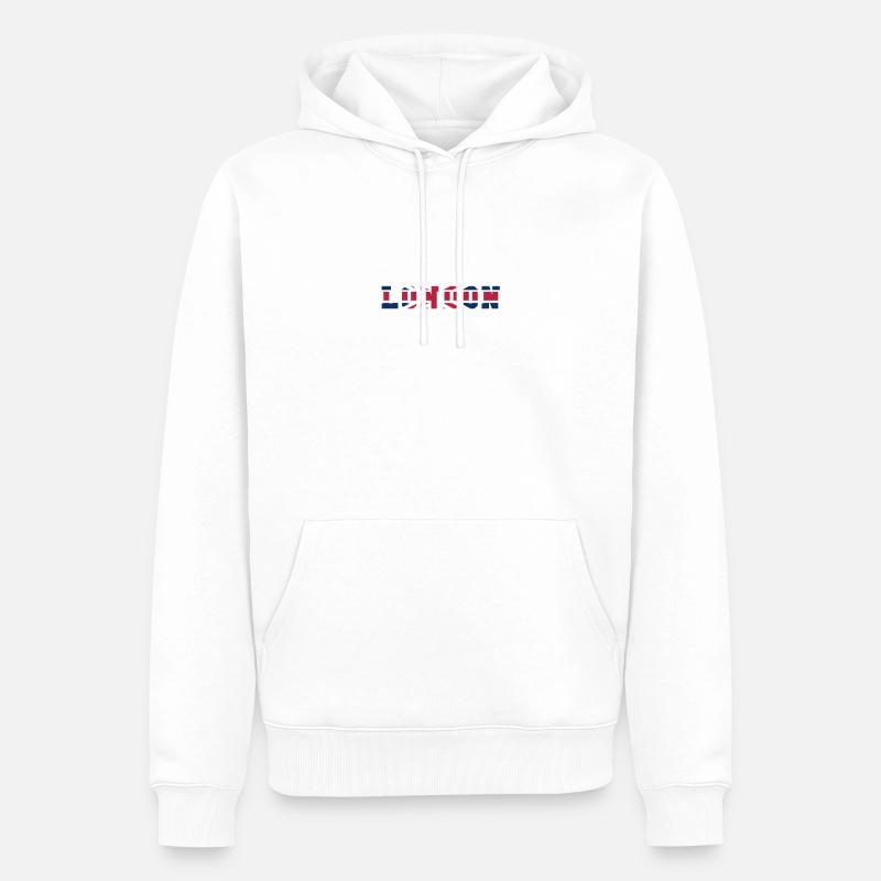 Londres - Sweat à capuche Premium bio Homme - blanc