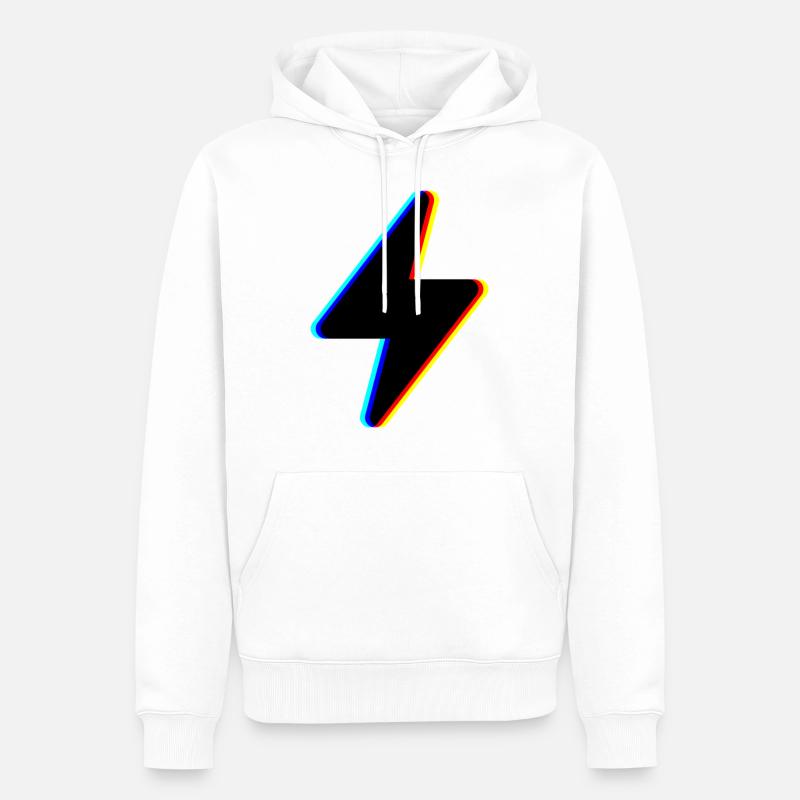 blitz strom symbol logo - Männer Premium Bio Hoodie - Weiß