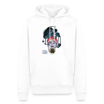 esc - every second counts - Männer Premium Bio Hoodie - Weiß - Vorne - Nico (187cm)