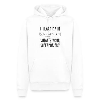 I teach math! What's your superpower? - Men’s Premium Organic Hoodie - white - Front - Nico (187cm)