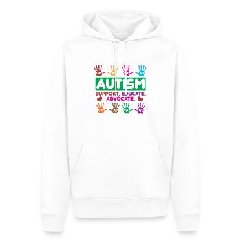 Autism Support Educate Advocate - Men’s Premium Organic Hoodie - white - Front - Nico (187cm)