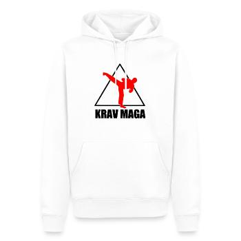 Krav Maga Self Defense Arts martiaux t-shirt - Sweat à capuche Premium bio Homme - blanc - Devant - Nico (187cm)