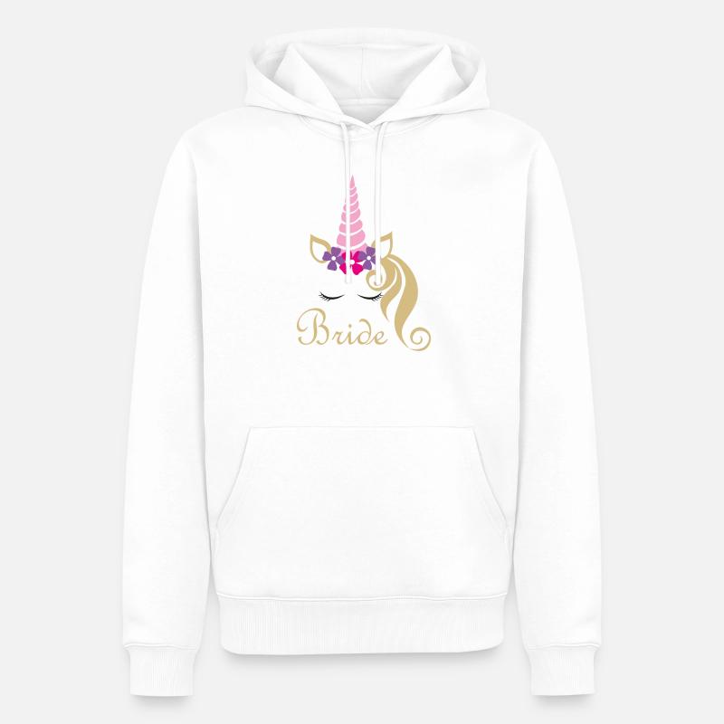 Bride Braut Einhorn Geschenkidee - Männer Premium Bio Hoodie - Weiß