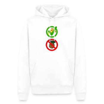 Anti Hawaii-Pizza Shirt - Männer Premium Bio Hoodie - Weiß - Vorne - Nico (187cm)