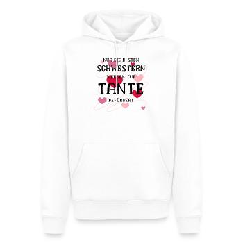 Nur die Besten Schwestern werden Tante befördert - Männer Premium Bio Hoodie - Weiß - Vorne - Nico (187cm)