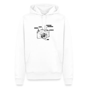 Pièces de caméra - Sweat à capuche Premium bio Homme - blanc - Devant - Nico (187cm)