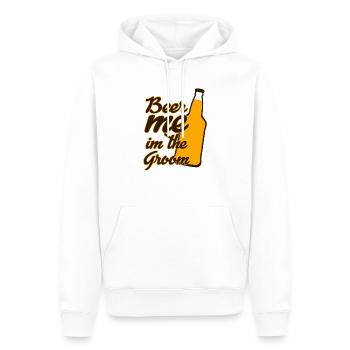 Beer me I ́m the Groom, JGA, Mariage, Fiançailles - Sweat à capuche Premium bio Homme - blanc - Devant - Nico (187cm)