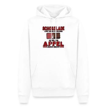 Schokolade löst keine Problem, ein Apfel auch nich - Männer Premium Bio Hoodie - Weiß - Vorne - Nico (187cm)
