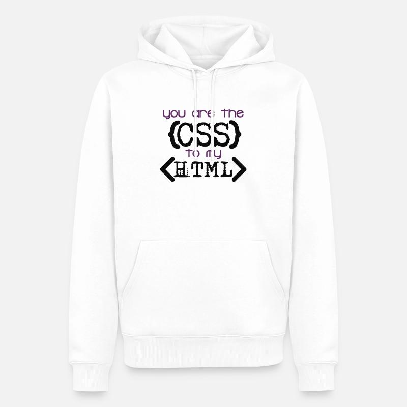 Css zu Html - Männer Premium Bio Hoodie - Weiß