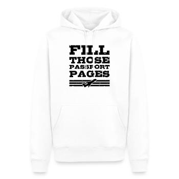 Travel - Männer Premium Bio Hoodie - Weiß - Vorne - Nico (187cm)