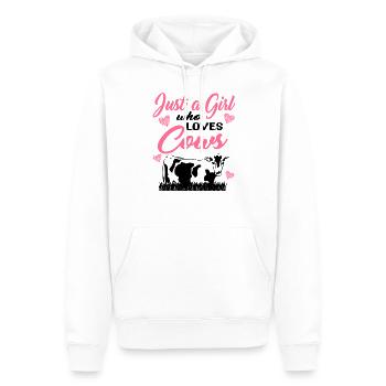 Nur ein Mädchen das Kühe liebt für den Bauernhof - Männer Premium Bio Hoodie - Weiß - Vorne - Nico (187cm)