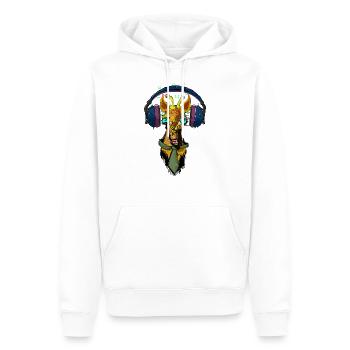 Giraffe Dj - Männer Premium Bio Hoodie - Weiß - Vorne - Nico (187cm)
