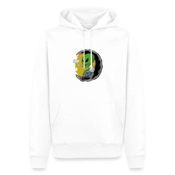 Alien Cigarette Smoking Weed Weed - Men’s Premium Organic Hoodie - white - Front - Nico (187cm)