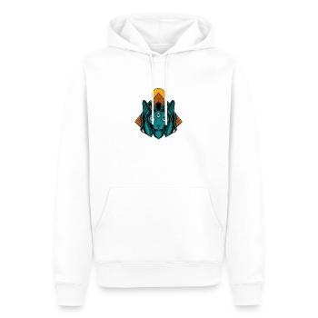 Cadeau pyramide chat Egypte - Sweat à capuche Premium bio Homme - blanc - Devant - Nico (187cm)