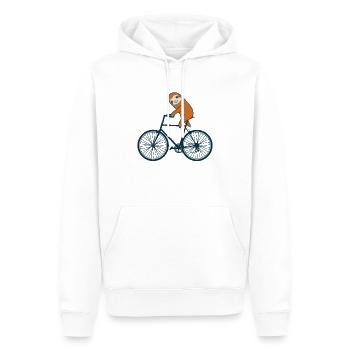 vélo - Sweat à capuche Premium bio Homme - blanc - Devant - Nico (187cm)