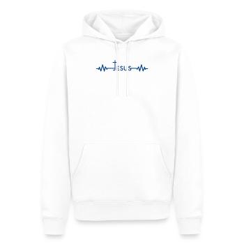 Jésus, chrétien - Sweat à capuche Premium bio Homme - blanc - Devant - Nico (187cm)