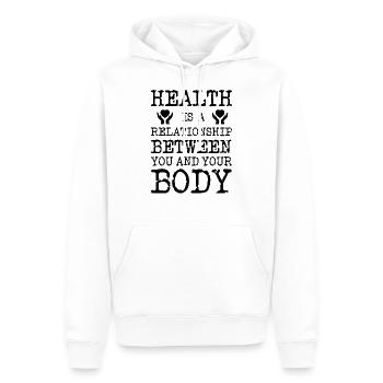 gesunde Ernährung - Männer Premium Bio Hoodie - Weiß - Vorne - Nico (187cm)