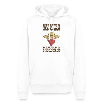 Wanted, Gesucht - Männer Premium Bio Hoodie - Weiß - Vorne - Nico (187cm)