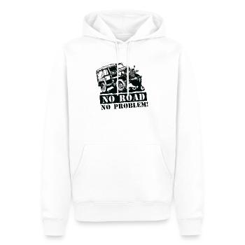 No road no problem I 4x4 vehicle in the mud - Men’s Premium Organic Hoodie - white - Front - Nico (187cm)