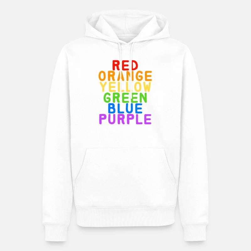 Couleurs arc-en-ciel LGBT - Sweat à capuche Premium bio Homme - blanc