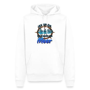 Aquaholiker Meer Steuerrad Ostsee Nordsee Spruch - Männer Premium Bio Hoodie - Weiß - Vorne - Nico (187cm)