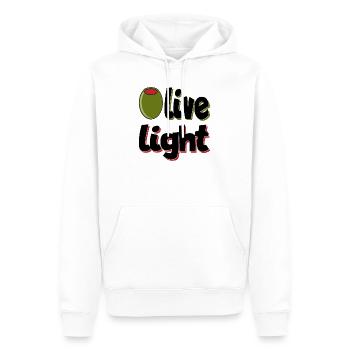 Olive LIght - Sweat à capuche Premium bio Homme - blanc - Devant - Nico (187cm)