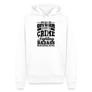 police - Sweat à capuche Premium bio Homme - blanc - Devant - Nico (187cm)