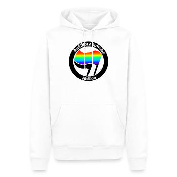 Antihomophobe Aktion - Männer Premium Bio Hoodie - Weiß - Vorne - Nico (187cm)