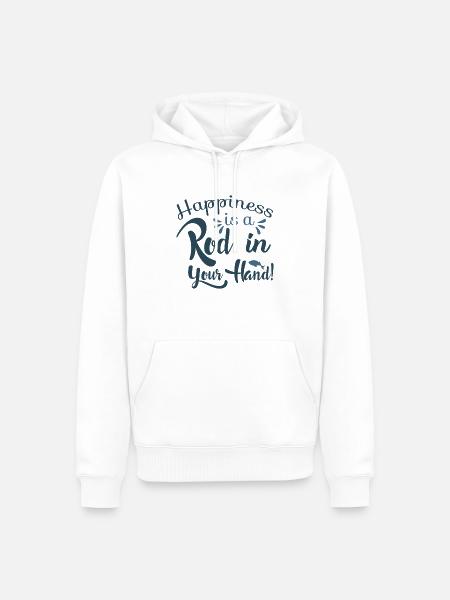Glück ist eine Stange in deiner Hand! - Männer Premium Bio Hoodie - Weiß