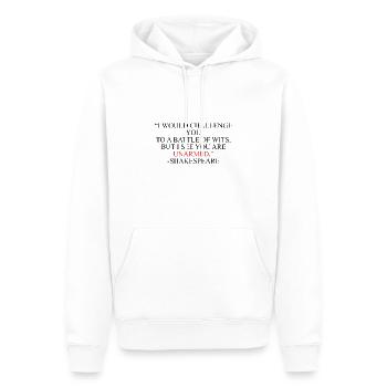 Shakespeare-Battle of Wits - Männer Premium Bio Hoodie - Weiß - Vorne - Nico (187cm)