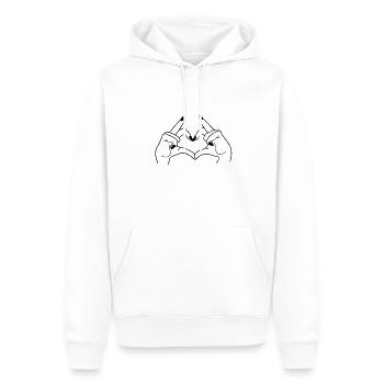 Love - Männer Premium Bio Hoodie - Weiß - Vorne - Nico (187cm)