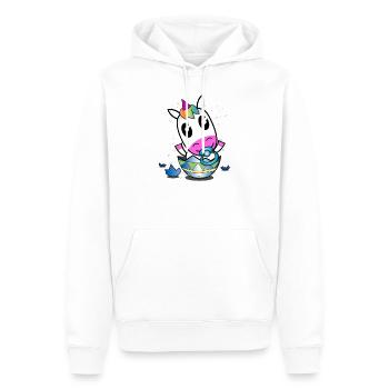 Einhorn Baby T-Shirt | Süßes Shirt mit Einhorn - Männer Premium Bio Hoodie - Weiß - Vorne - Nico (187cm)