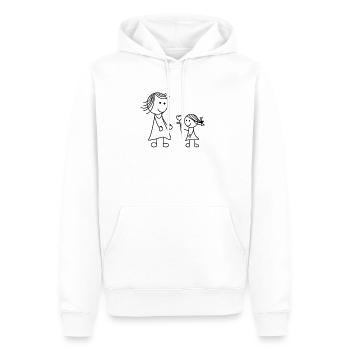 Maman MamanMa mère Fleur Fille Enfant Merci - Sweat à capuche Premium bio Homme - blanc - Devant - Nico (187cm)